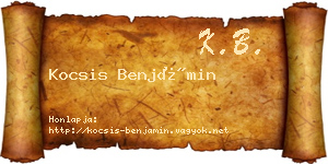 Kocsis Benjámin névjegykártya