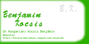 benjamin kocsis business card