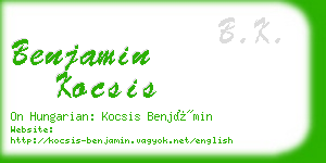 benjamin kocsis business card